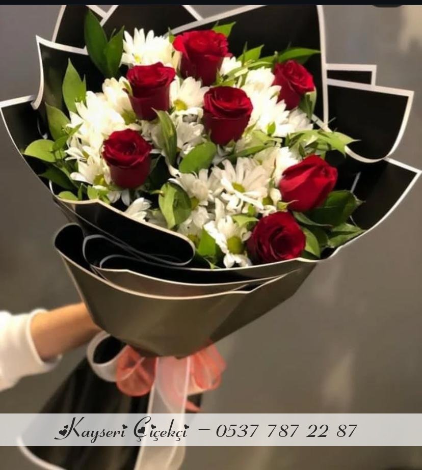 Papatyalı 7 Güllü Buket